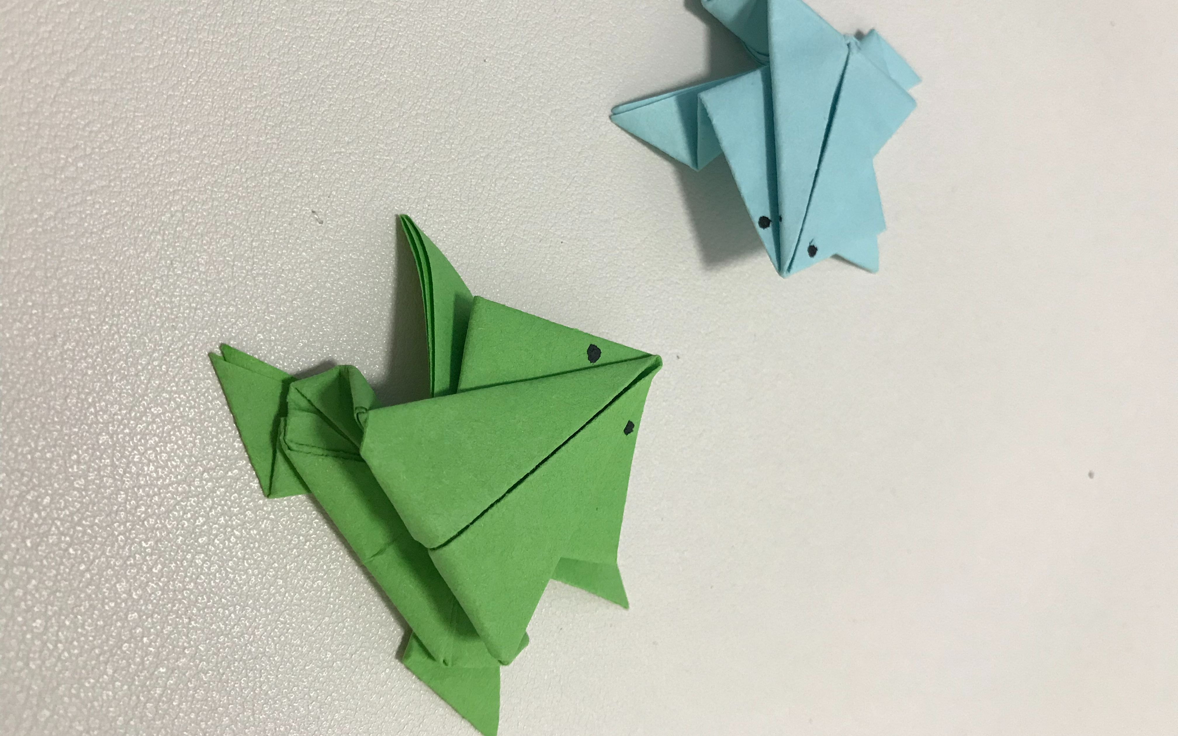 动物折纸:青蛙折纸,小时候折过的还记得吗