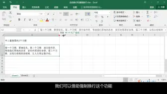 1.4.6 如何使用自动换行及强制换行功能「Excel2016自学教程」(入门篇)