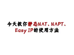 Download Video: 今天教你静态NAT、NAPT、Easy IP的使用方法