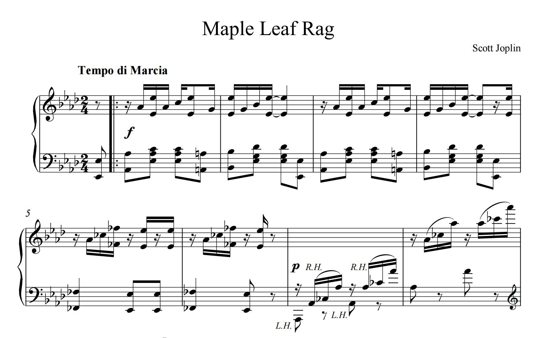 [图]Scott Joplin - Maple Leaf Rag钢琴谱