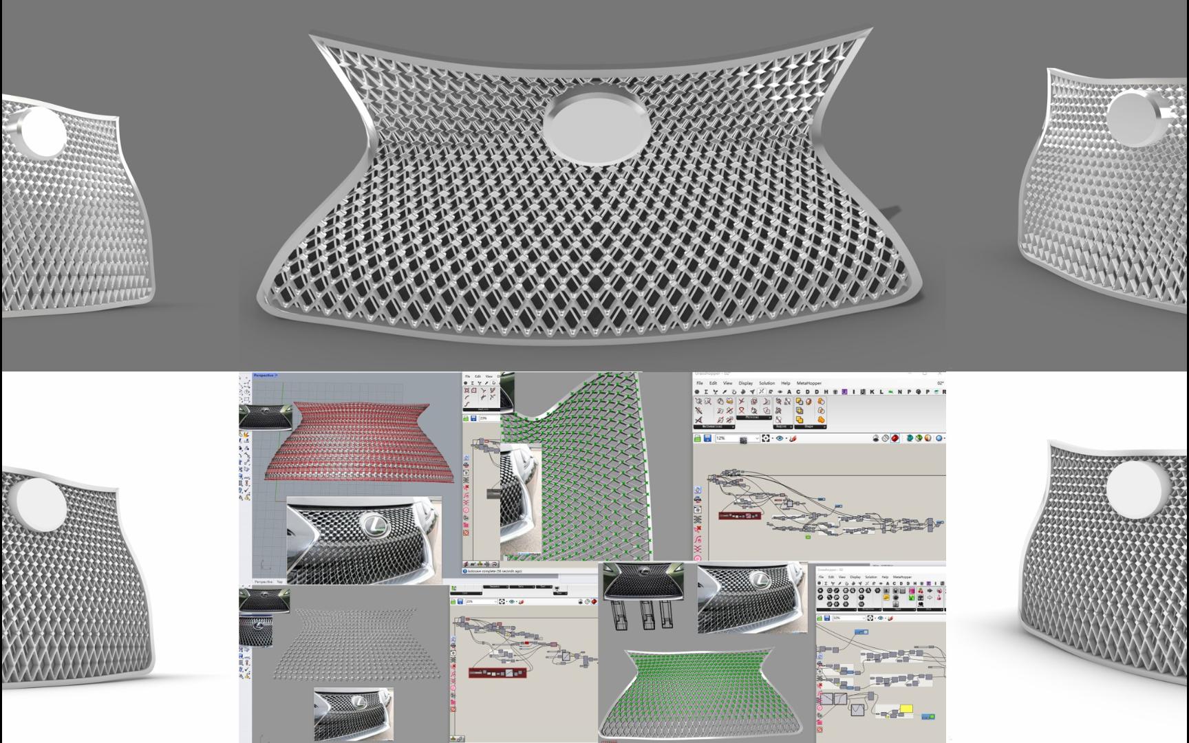 RhinoGH汽车格栅参数化—雷克萨斯哔哩哔哩bilibili