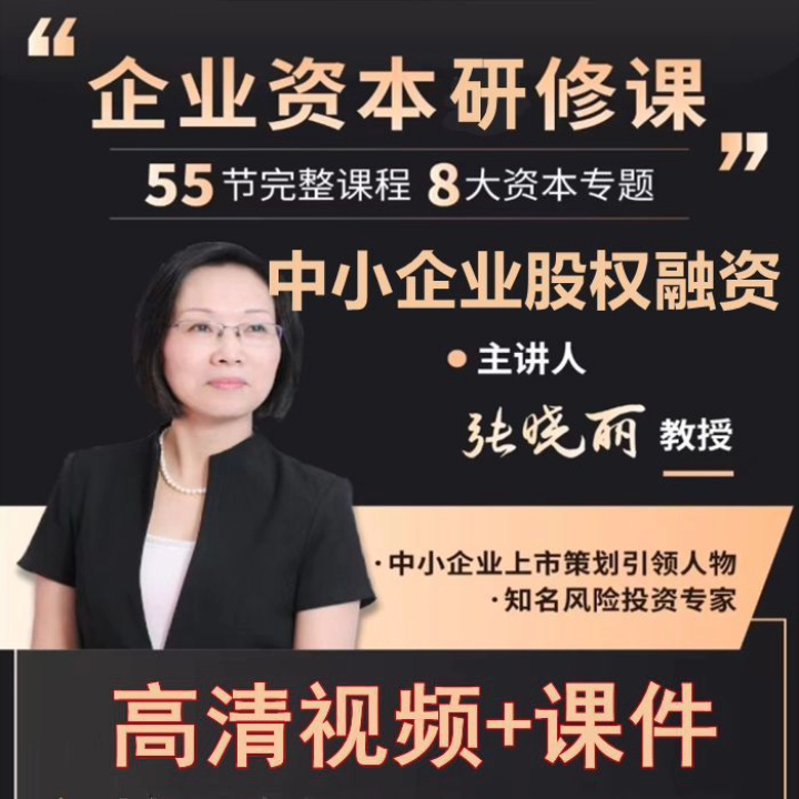 张晓丽55节中小企业老板融资实战落地训练营企业资本运作视频课程