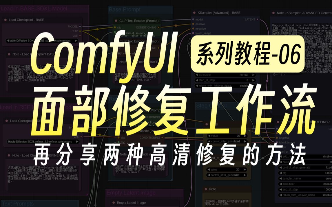 【comfyui系列教程-06】在comfyui上搭建面部修復工作流,並且再分享兩