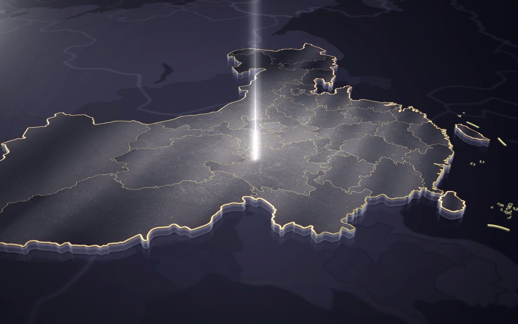 ae模板黑金地图区位展示辐射周边企业宣传