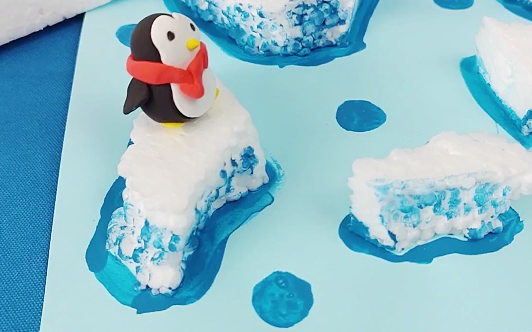 创意手工冰川上的企鹅