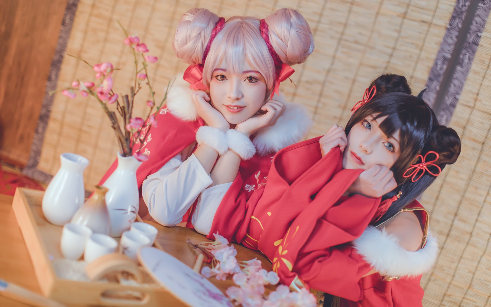 usagi陌槿晗王者荣耀孙尚香小乔新年同人cos正片