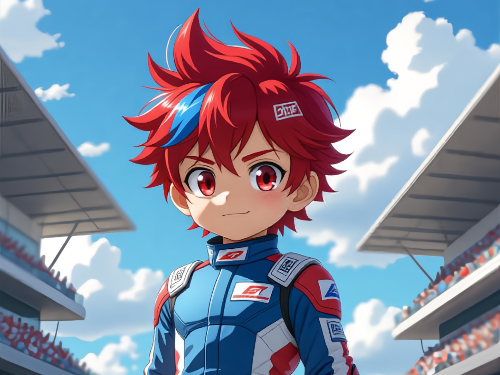 帅气的少年赛车手