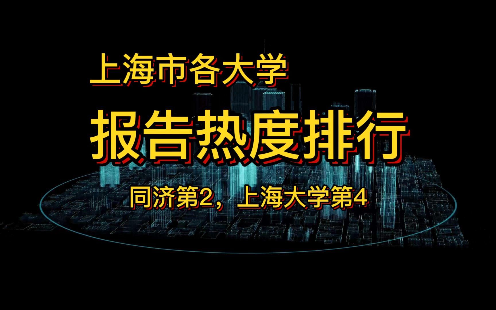 2022上海市各大学报考热度排行,上海大学第4,上海立信会计学院第14, 上海应用技术大学第18哔哩哔哩bilibili