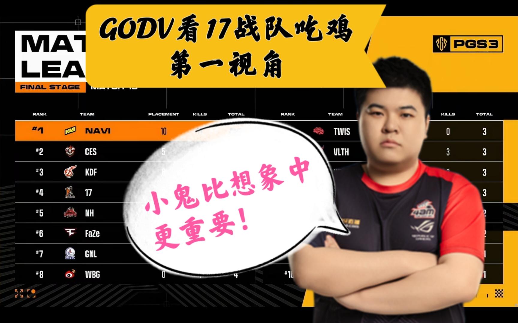 【godv】ob17战队吃鸡第一视角——小鬼比想象中重要