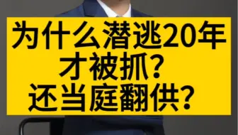 为什么潜逃20年才被抓？还当庭翻供