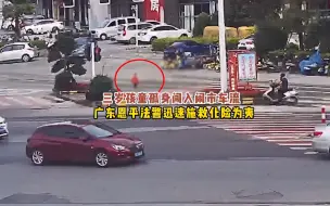 Скачать видео: 三岁孩童孤身闯入闹市车流 广东恩平法警迅速施救化险为夷