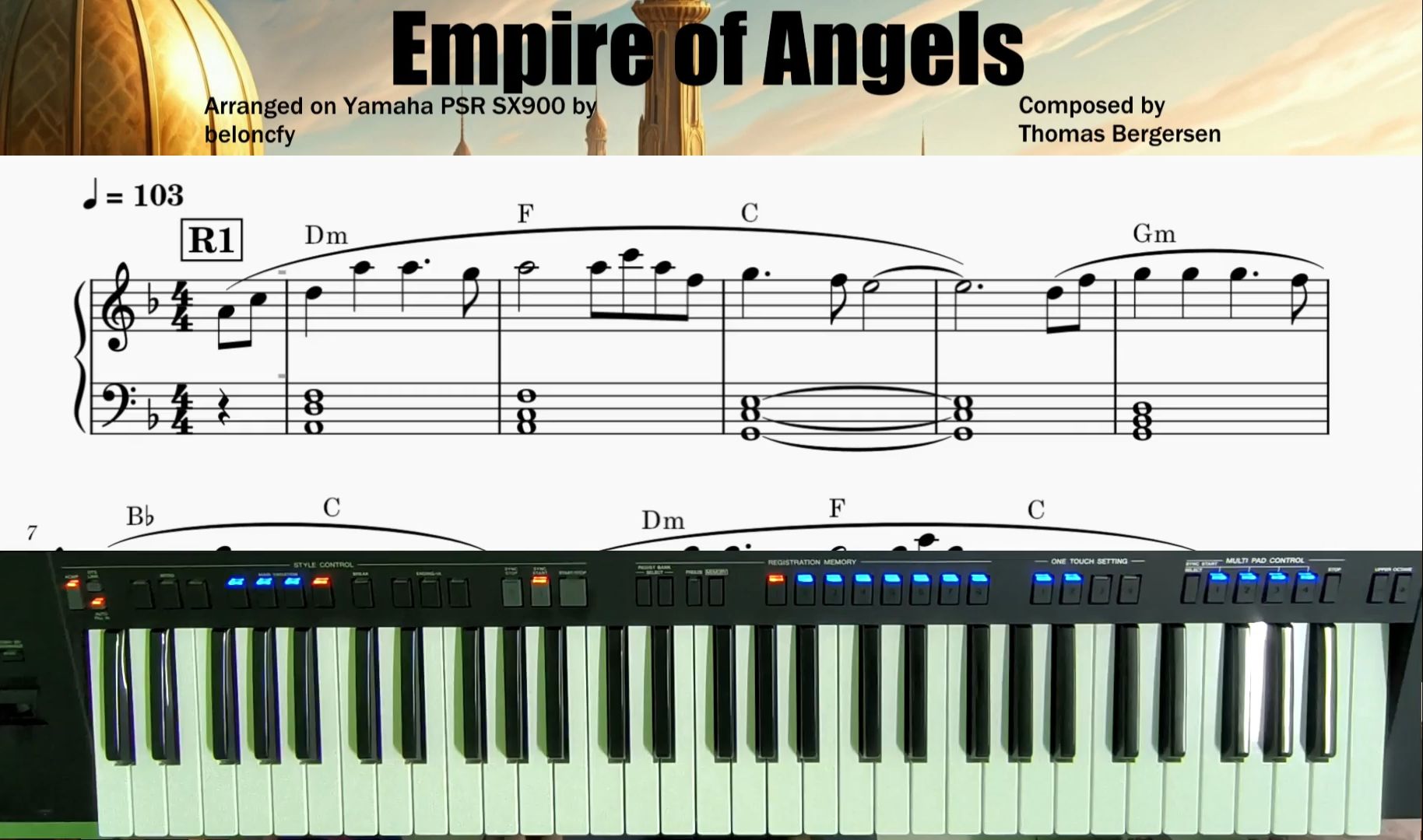 [图]Thomas Bergersen - Empire Of Angels 《天使帝国》自扒自编， 超还原。 Yamaha PSR SX900编曲键盘演奏