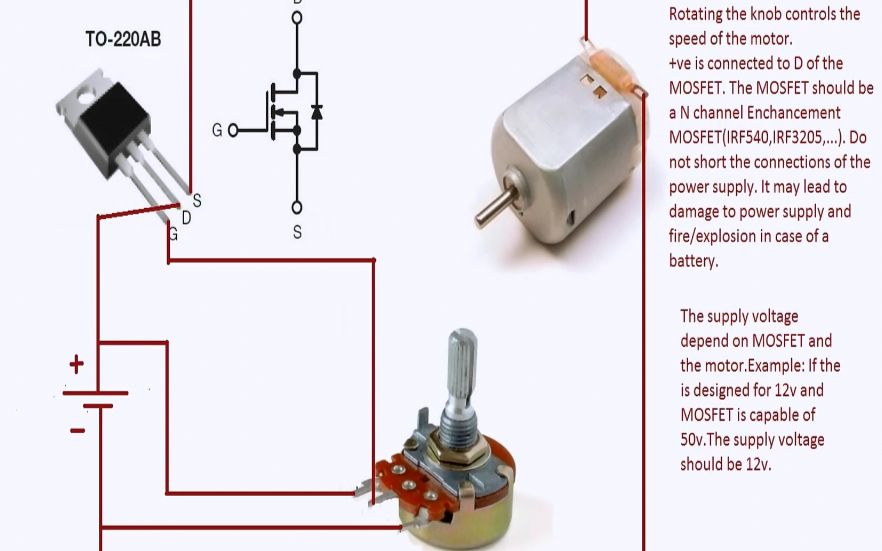 直流电机调速器(使用电位器和mosfet)夏天作风扇很爽