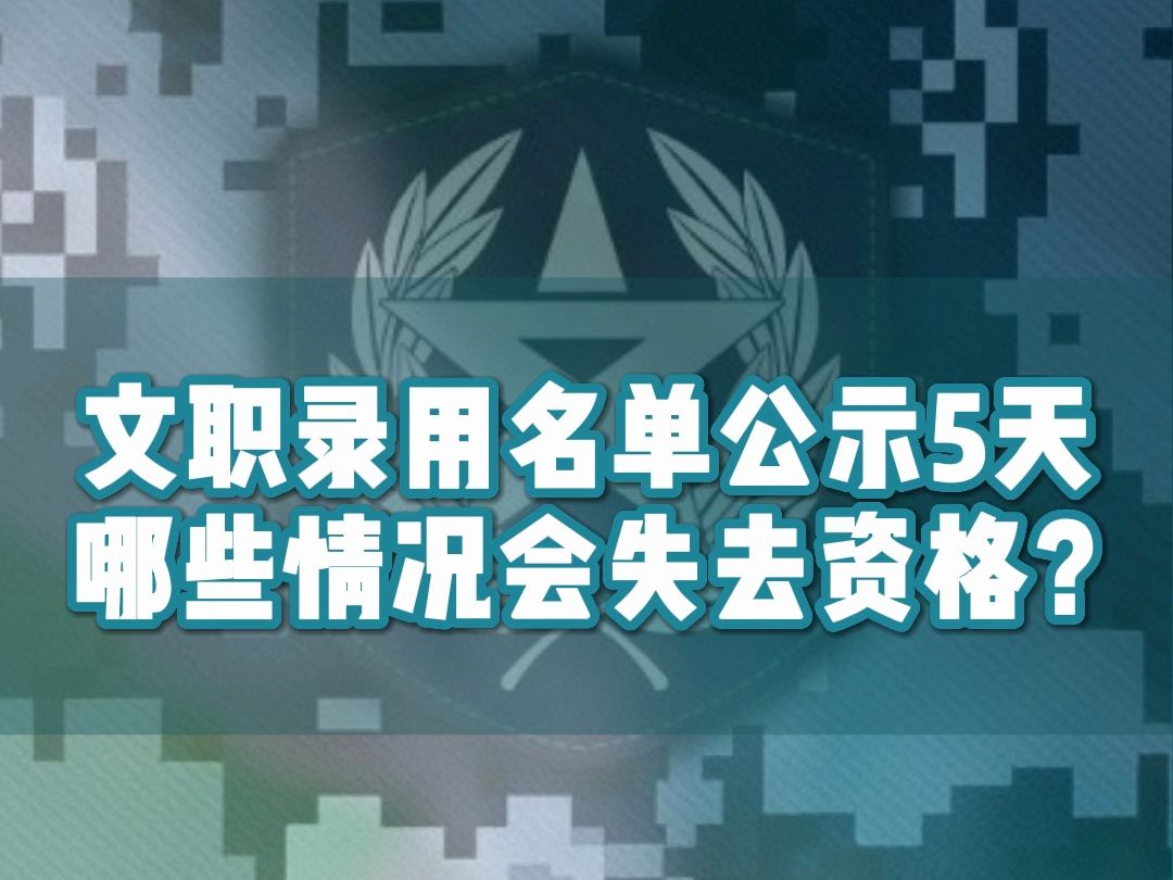 军队文职录用会公示5天,哪些情况会失去资格?哔哩哔哩bilibili