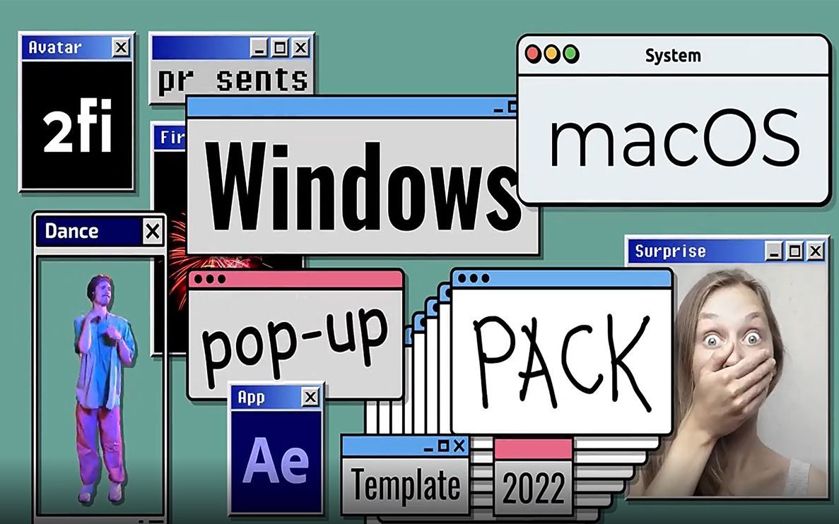 影视后期 | AE模板个性化电脑弹窗动画 Windows macOS Popup Pack哔哩哔哩bilibili
