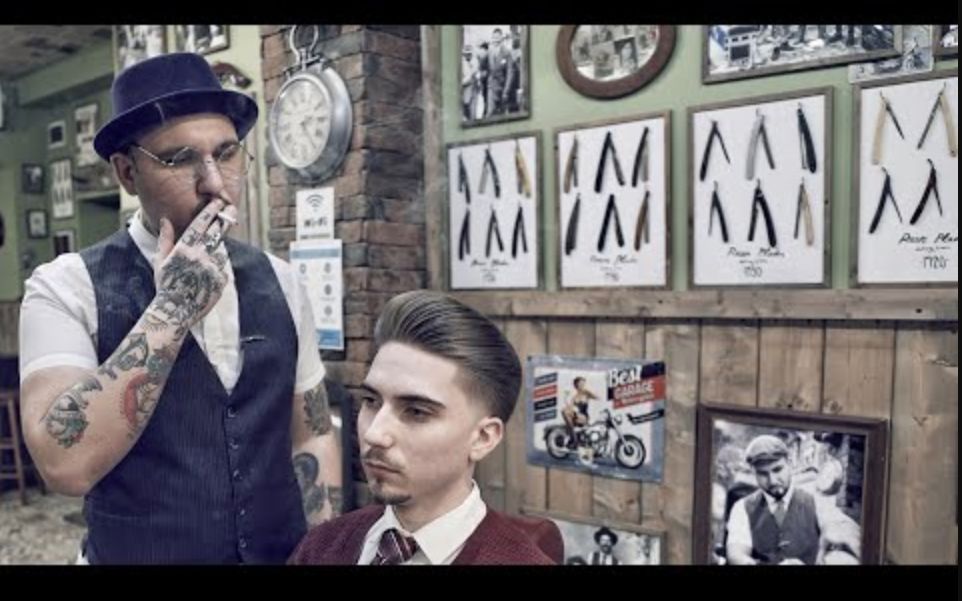 barber休闲风格绅士分头casualgentlemansideparthaircut