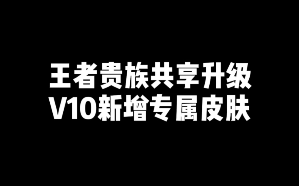 王者荣耀贵族共享升级 V10新增专属皮肤王者荣耀