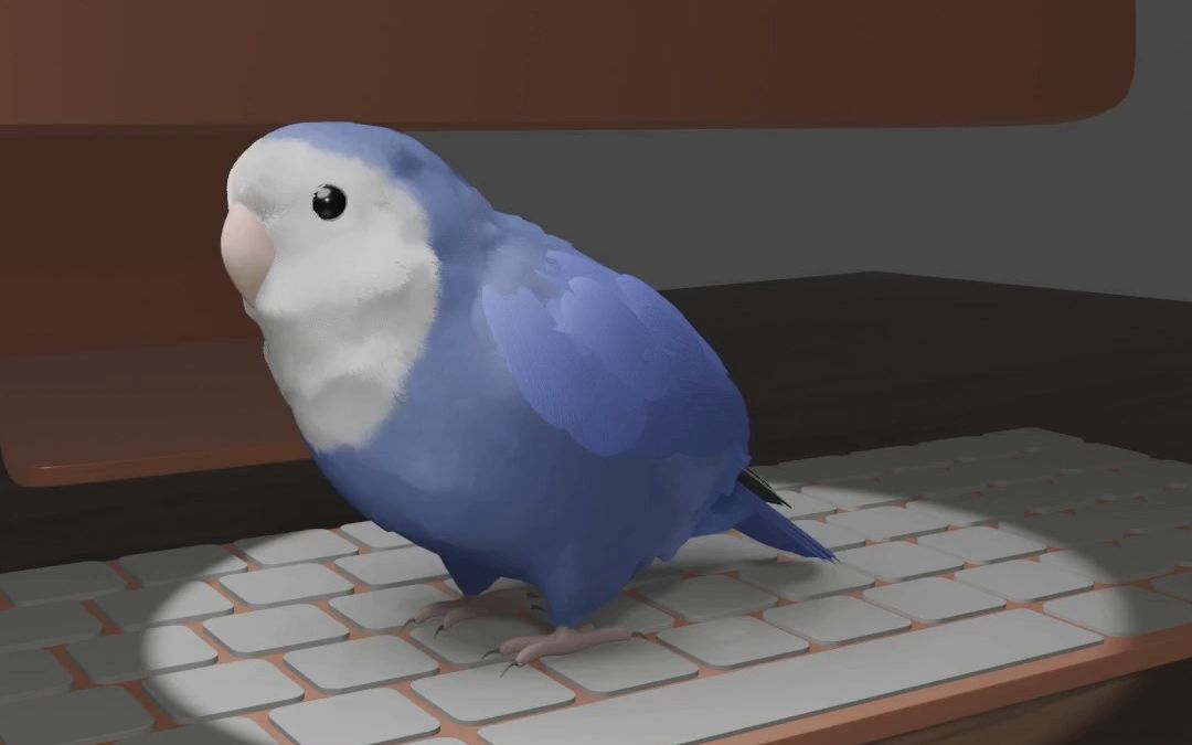 blender个人练习 派对鹦鹉