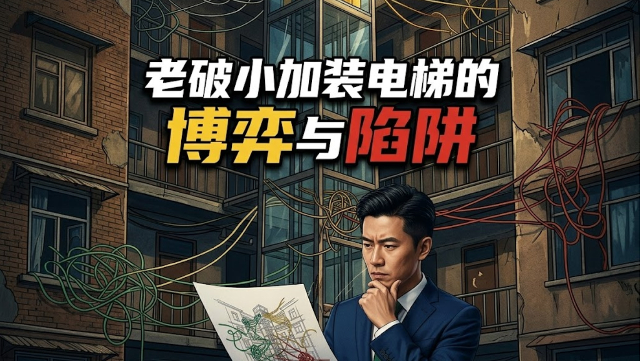 老破小6层板楼加装电梯的残酷真相：一场零和博弈与无底洞陷阱。到底要不要加装电梯，加装电梯有什么危害，有什么好处。
