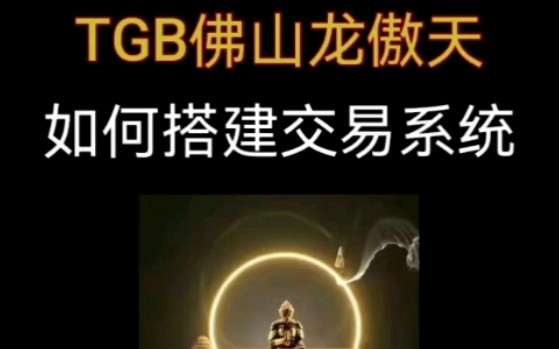 TGB佛山龙傲天:如何搭建交易系统哔哩哔哩bilibili