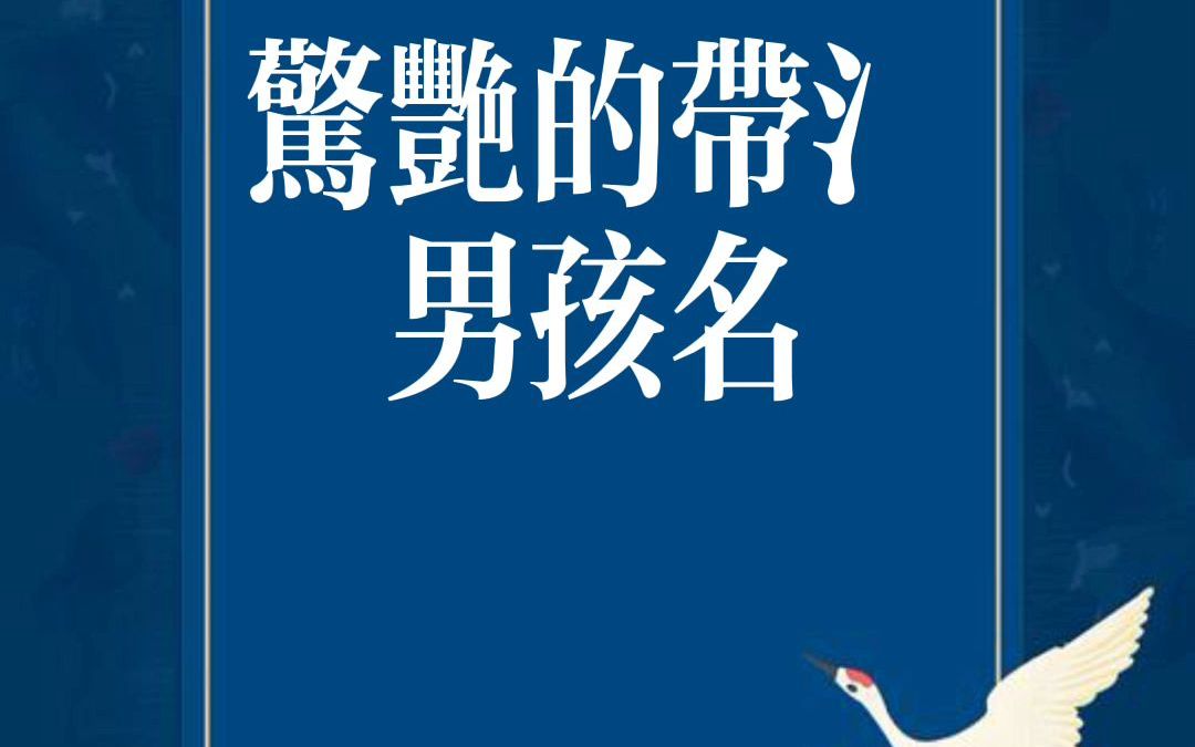 令人惊艳的带氵男孩名哔哩哔哩bilibili