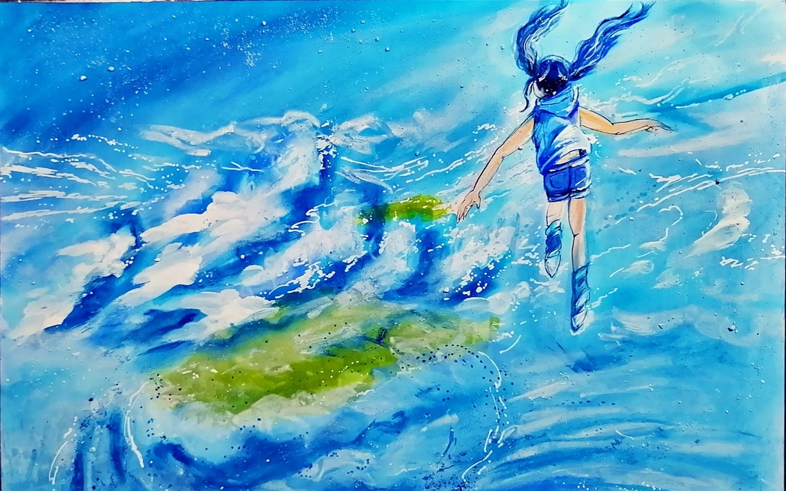 手绘天气之子海报,彩铅马克笔色粉(莽就完事了)_哔哩哔哩_bilibili