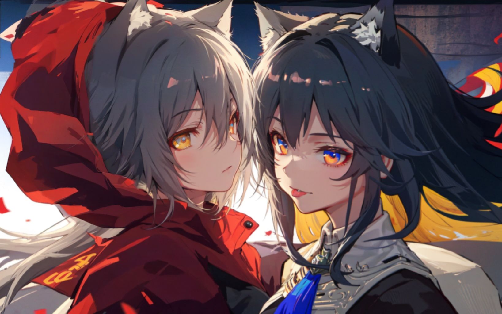 ai绘画 德克萨斯 × 红 (明日方舟)
