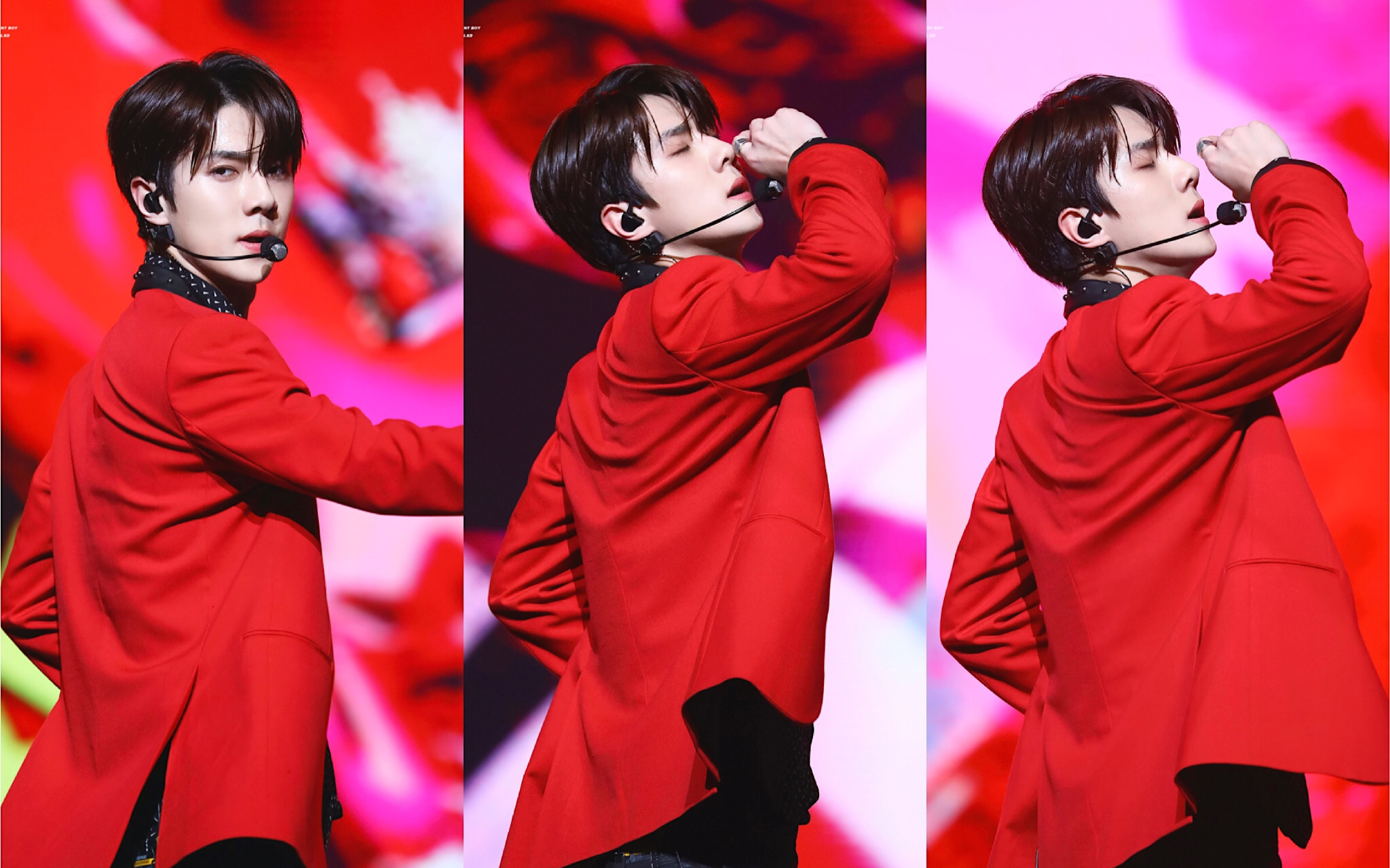 吴世勋那场惊艳的绝美红衣loveshotsolosign181228kbs歌谣大祝祭饭拍