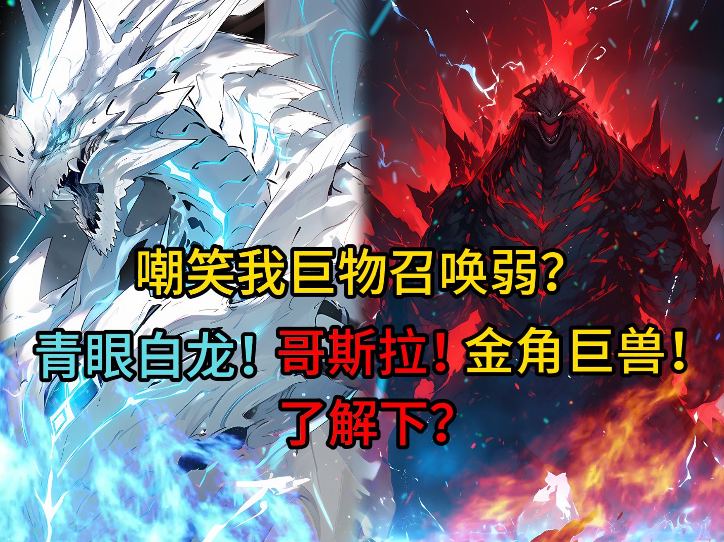 [图]《百倍召唤》02所有嘲笑我巨兽召唤师弱？哥斯拉！青眼白龙！金角巨兽！了解下？