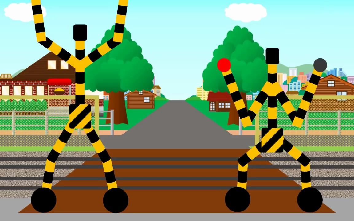 儿童铁道动画剧场 铁道信号灯做早操的姿势太搞笑了