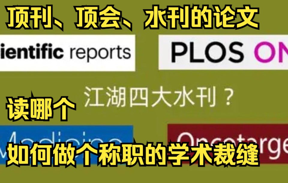 教你做称职的学术裁缝(纯干货),明白顶刊和水刊的意义~哔哩哔哩bilibili