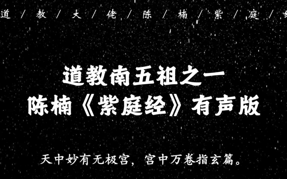 “天中妙有无极宫,宫中万卷指玄篇”|道教大佬陈楠《紫庭经》哔哩哔哩bilibili