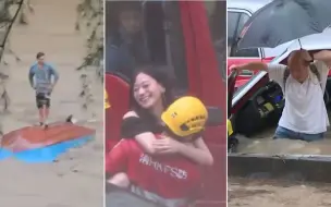 Скачать видео: 直击香港遭百年一遇大暴雨侵袭：男子站船随水漂 女子被救露笑颜