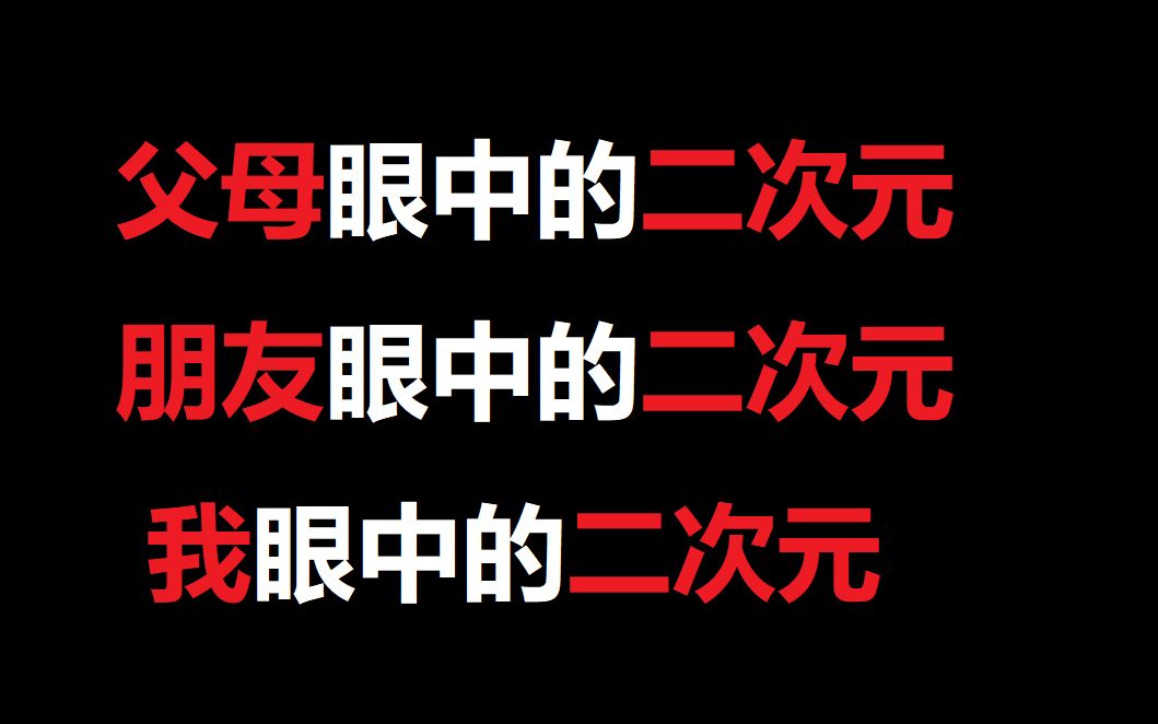 [图]【极度真实】父母眼中的二次元，朋友眼中的二次元，我眼中的二次元