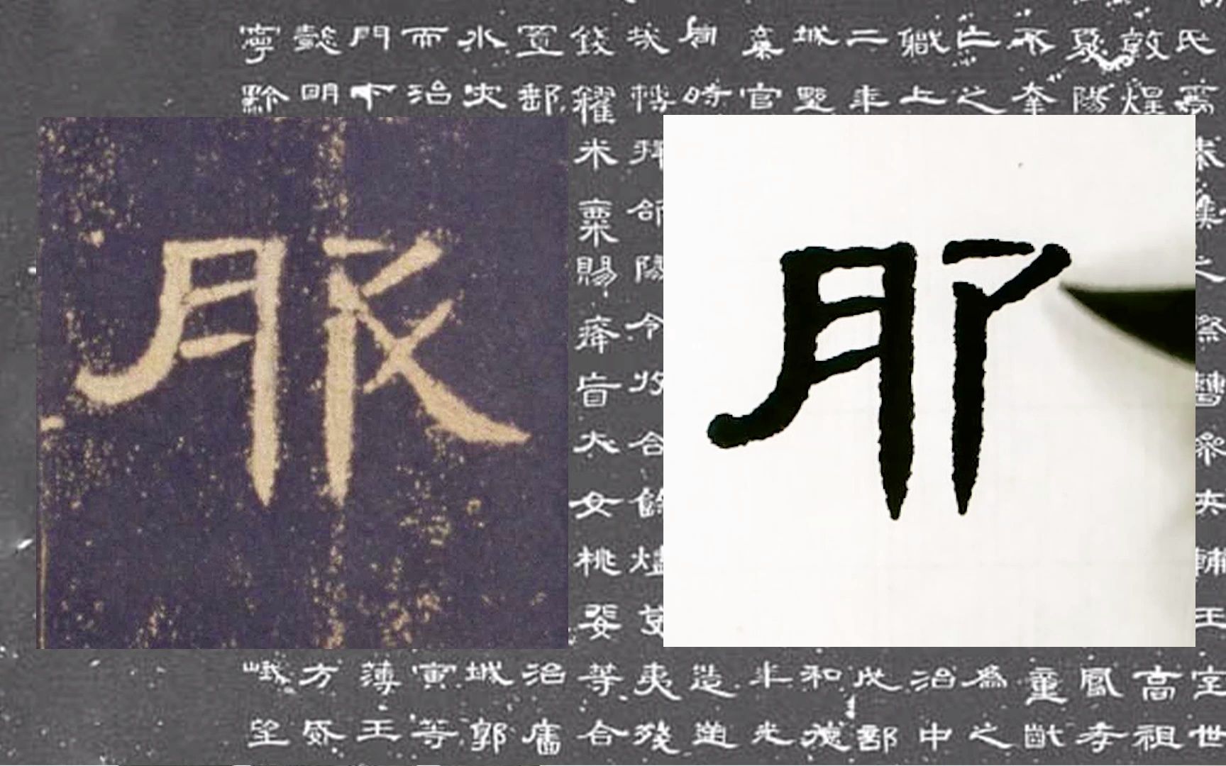 【每日一字】书法系列,周东芬临东汉隶书《曹全碑》"服"字