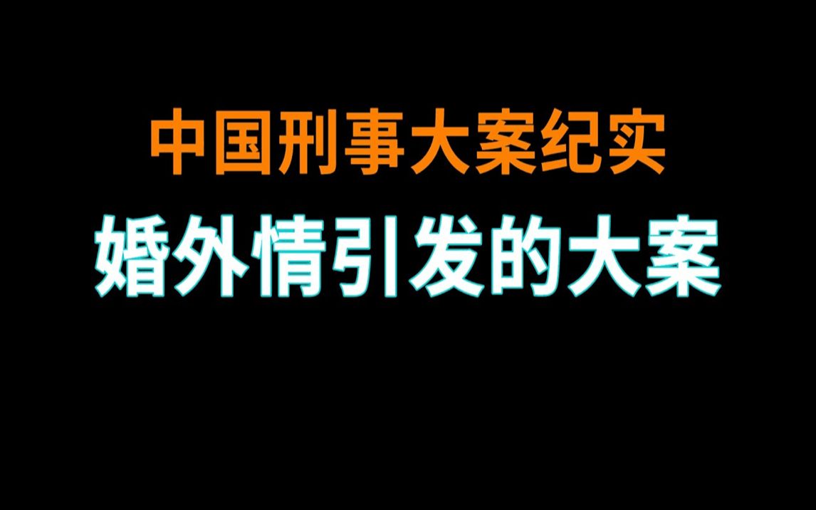 婚外情引发的大案 | 中国刑事大案纪实 | 刑事案件要案记录哔哩哔哩bilibili