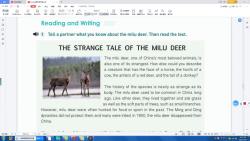 [图]b2u2p70-71 新人教版高中英语必修二workbook the strange tale of the milu deer