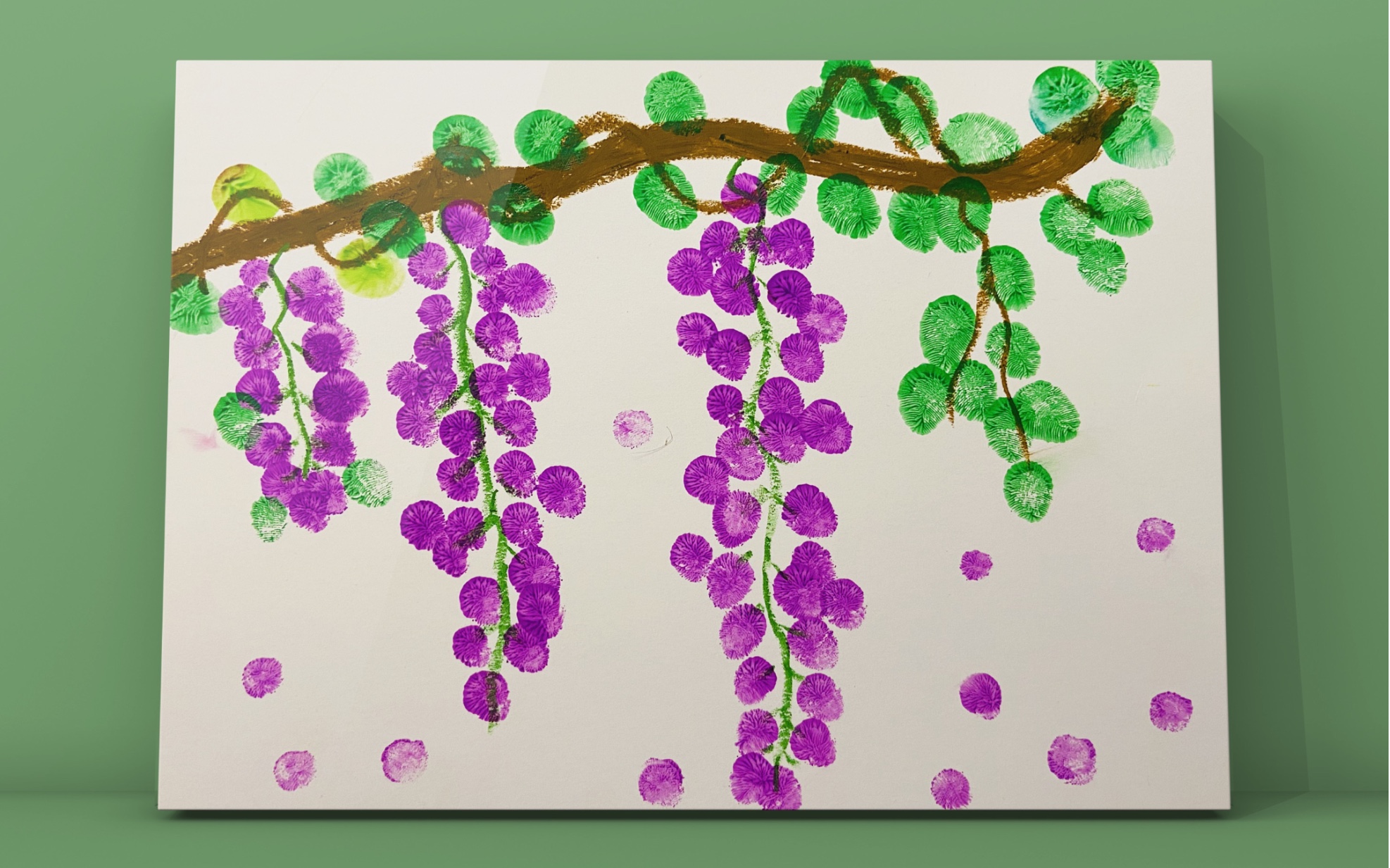 创意儿童画——手指画『紫藤花』