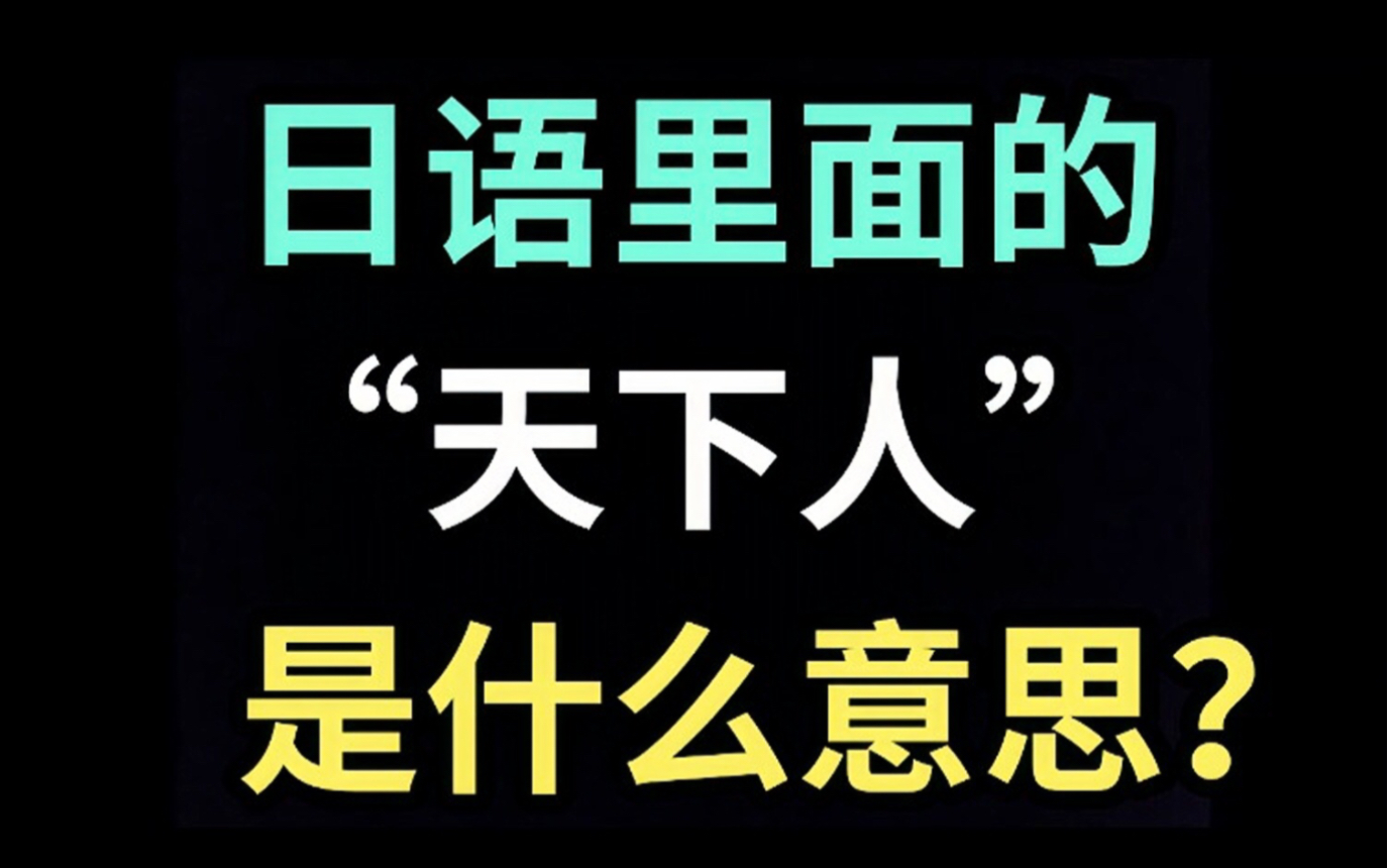 日语里的“天下人”是什么意思?【每天一个生草日语】哔哩哔哩bilibili