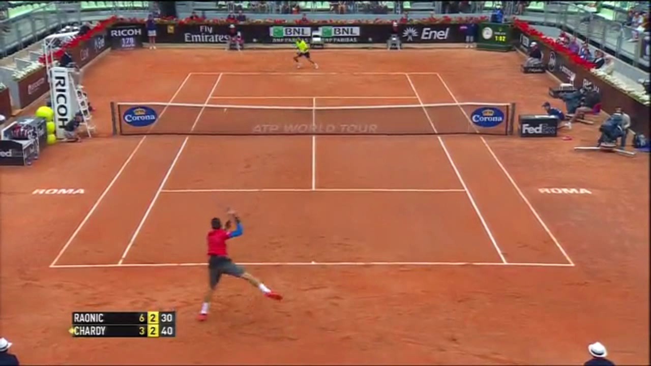 拉奥尼奇vs查迪 2014 rome qf highlights