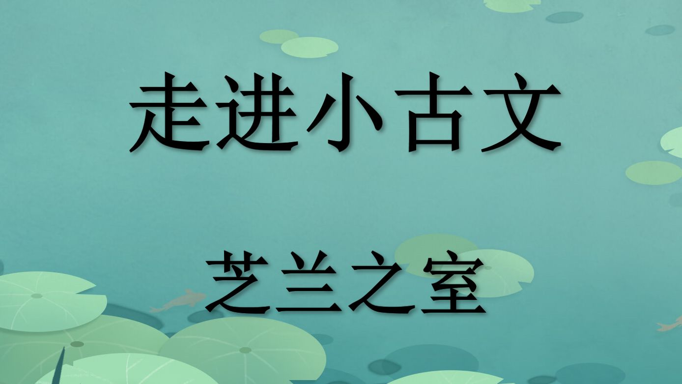 芝兰之室 走进小古文 小学文言文阅读理解哔哩哔哩bilibili