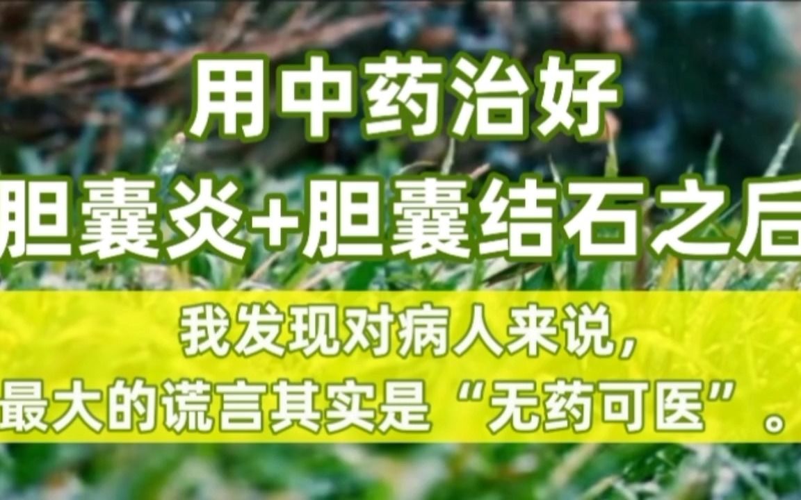 用中药治好胆囊炎+胆囊结石之后,我发现对病人来说,最大的谎言其实是“无药可医”.哔哩哔哩bilibili