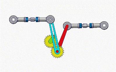 机械原理动画第191集:主从动轴线重合的齿轮连杆机构