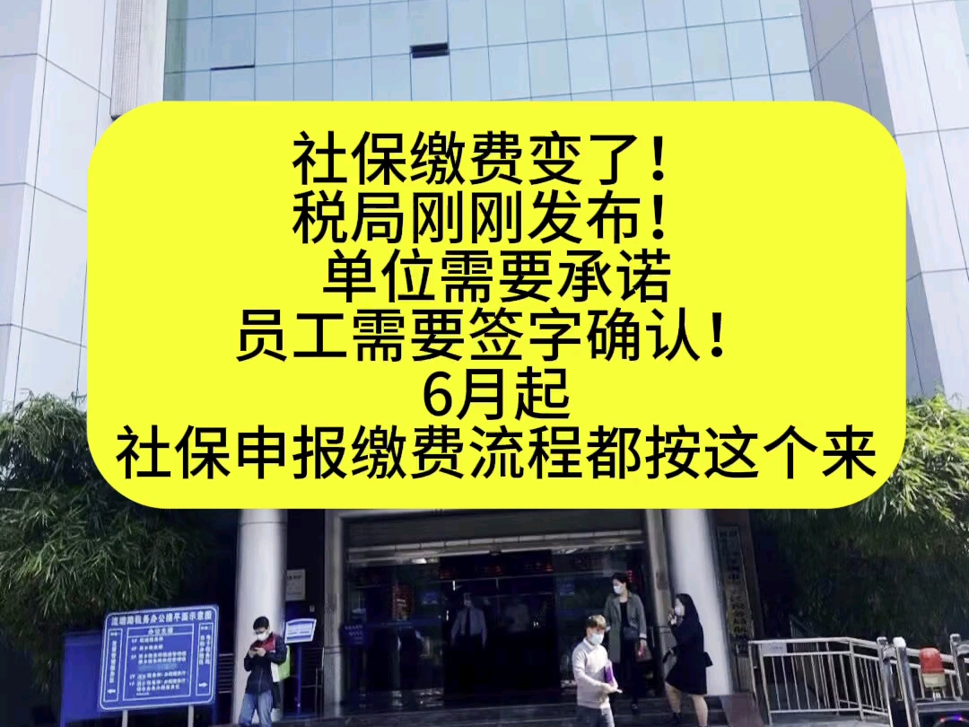 社保缴费变了!税局刚刚发布!单位需要承诺,员工需要签字确认!6月起社保申报缴费流程都按这个来哔哩哔哩bilibili