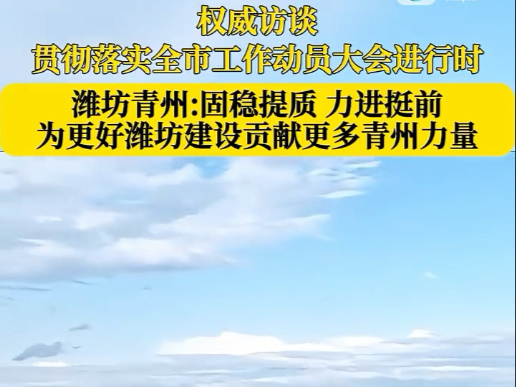 【潍坊新闻联播】【权威访谈 贯彻落实全市工作动员大会进行时】潍坊青州:固稳提质 力进挺前 为更好潍坊建设贡献更多青州力量哔哩哔哩bilibili