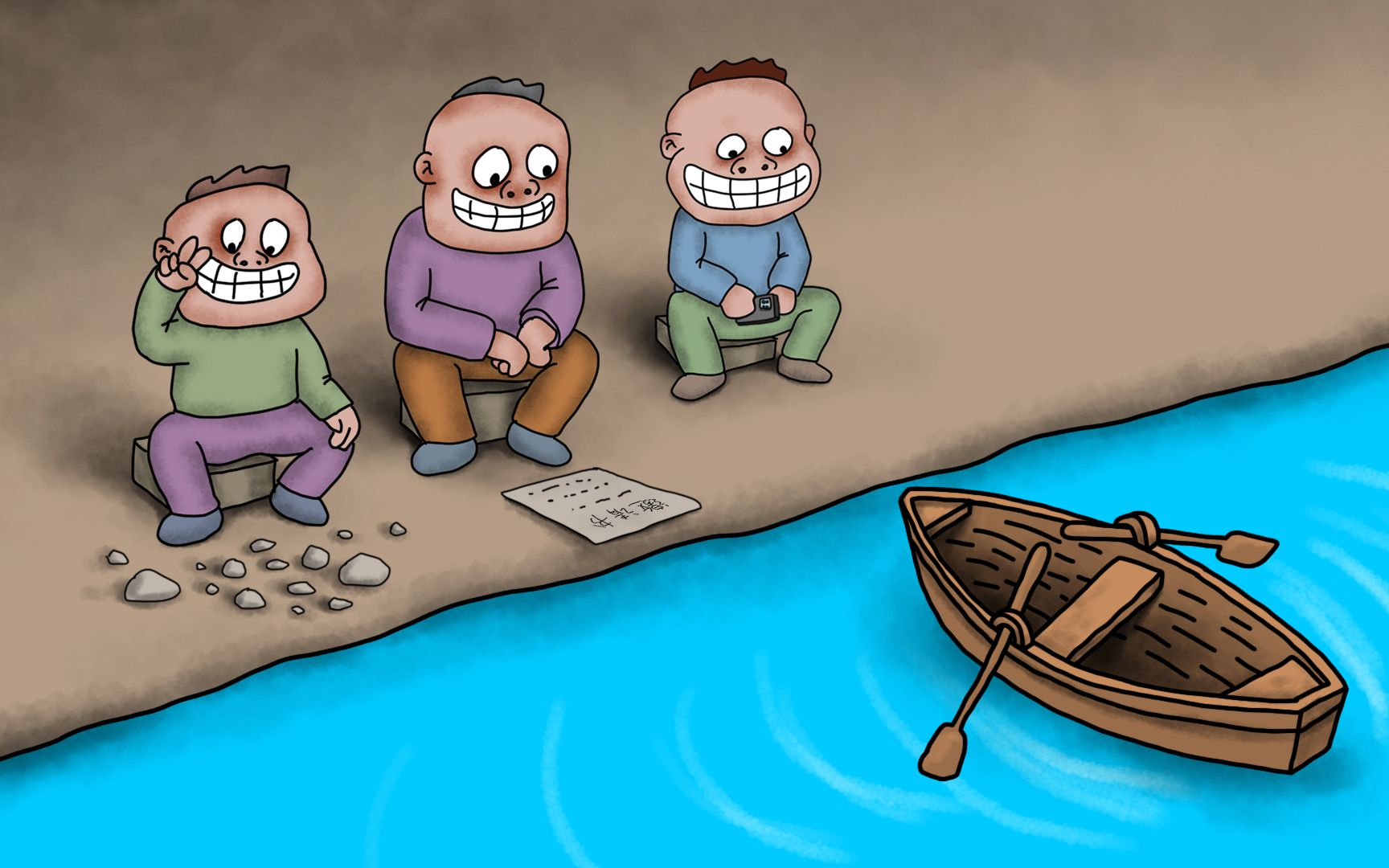 咖子谜题这三位农民想过河谁把小船叫过来的