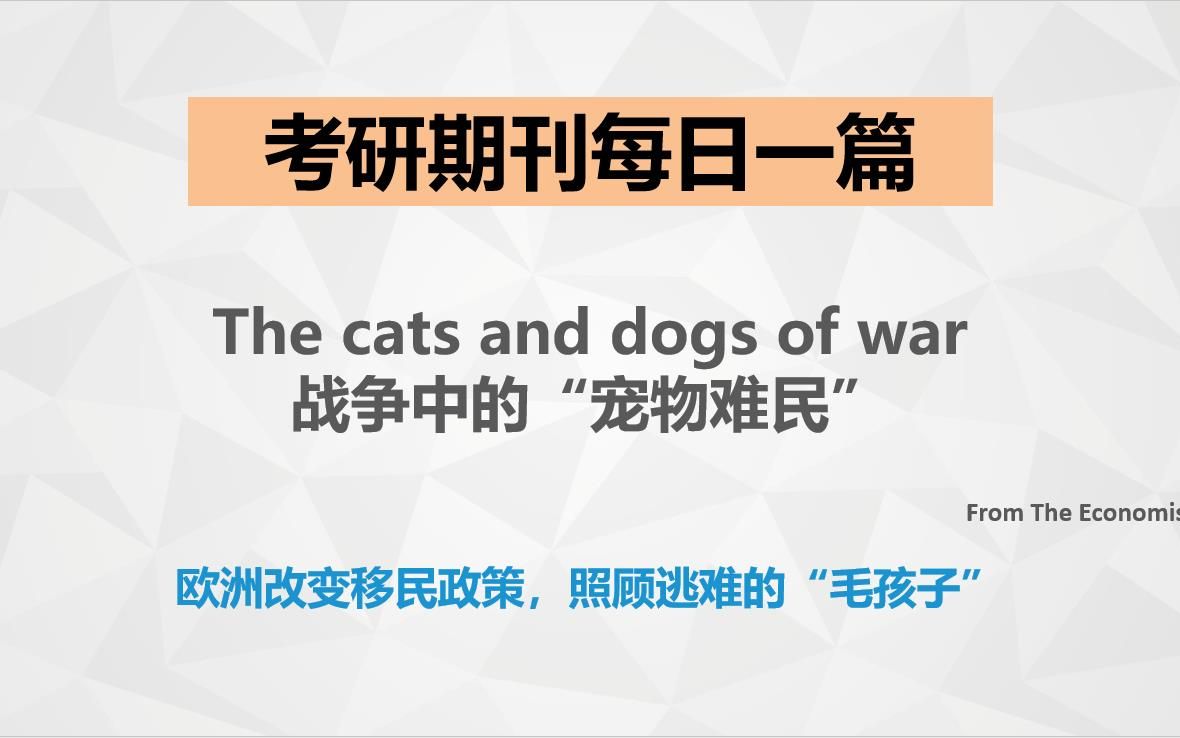 【李金水】考研英语期刊精读:战争中的“宠物难民”哔哩哔哩bilibili