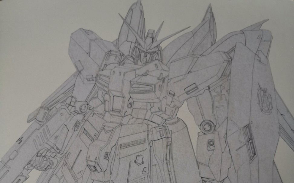 海牛高达的线稿和背景