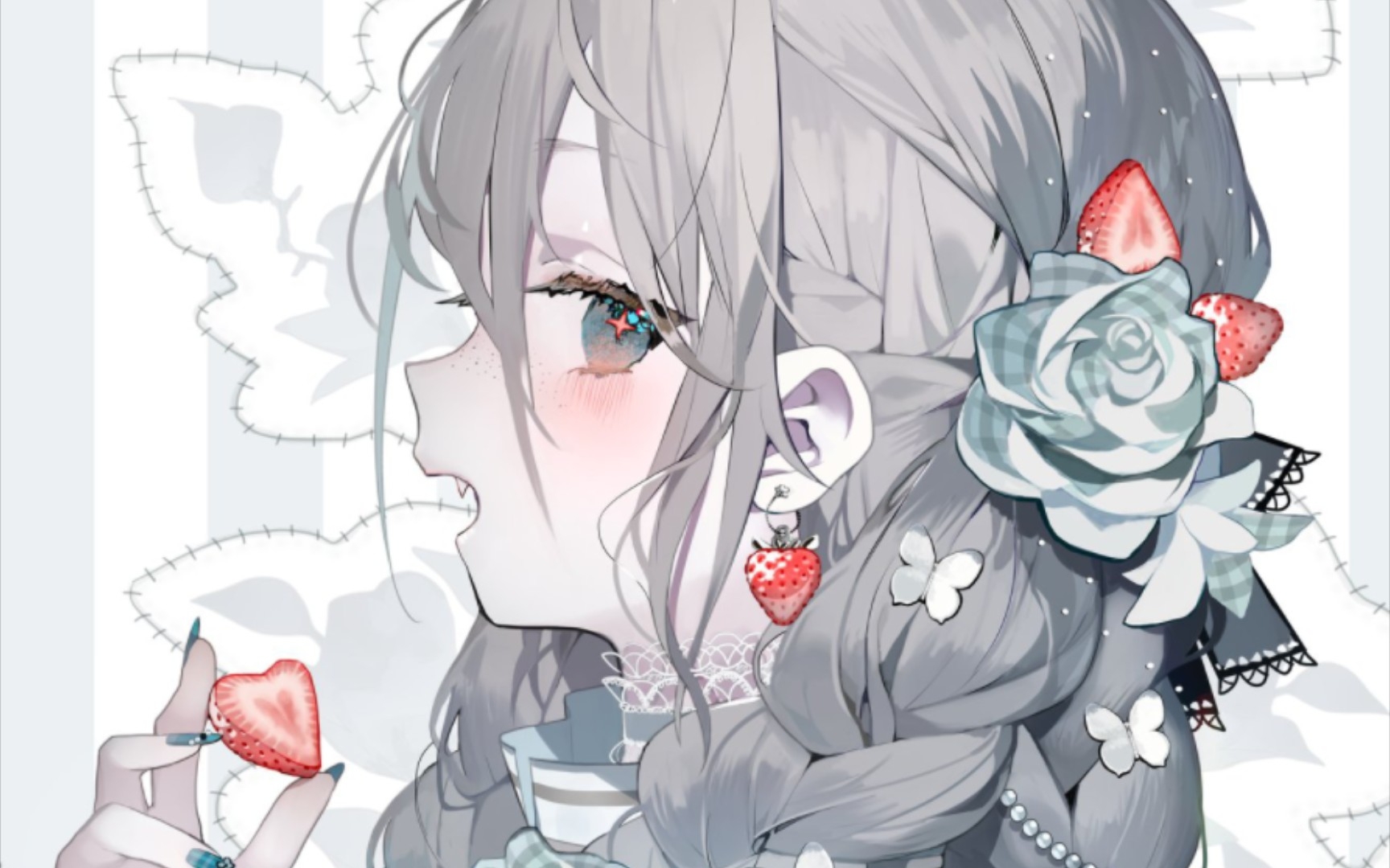 【画师推荐】夏炉 的白毛少女