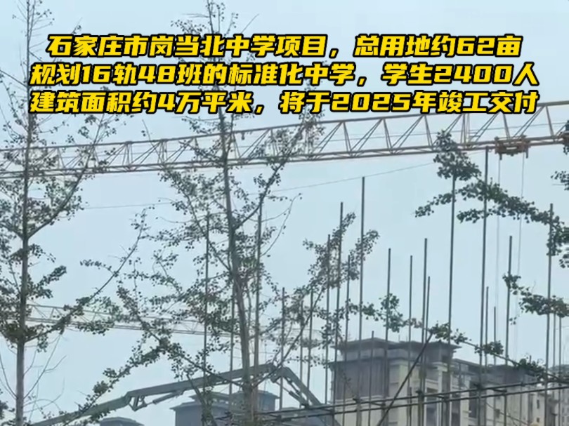 石家庄市岗当北中学项目,位于高新区岗当街东侧、万泉道北侧、漓江道南侧.总用地约62亩哔哩哔哩bilibili